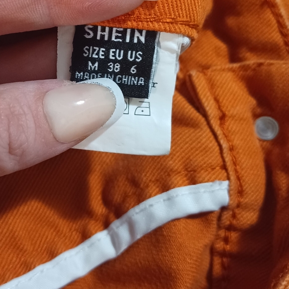 Orange wide leg cargo jeans size 6 - Picture 6 of 7